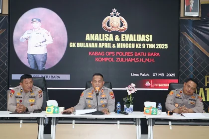 Polres Batu Bara Gelar Anev Mingguan, Kapolres Tegaskan Penindakan Kegiatan Ilegal dan Narkoba